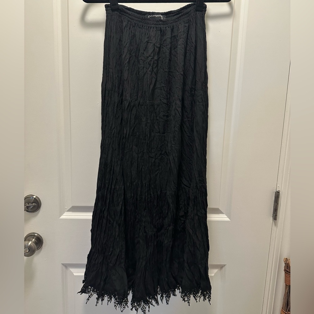 Vintage Patty Lewis Black Broomstick Skirt